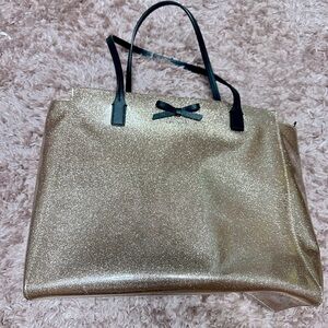 Authentic Kate Spade Rose Gold Glitter Mavis Street Taden Tote Bag